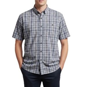 Red Head‎ Brand Co. Plaid Button Shirt Men 2XL Blue Short Sleeve Cotton Casual